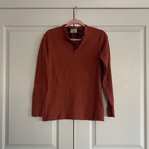 Long Sleeve Henley Sz 18/20 Heathered Rust Fall Color